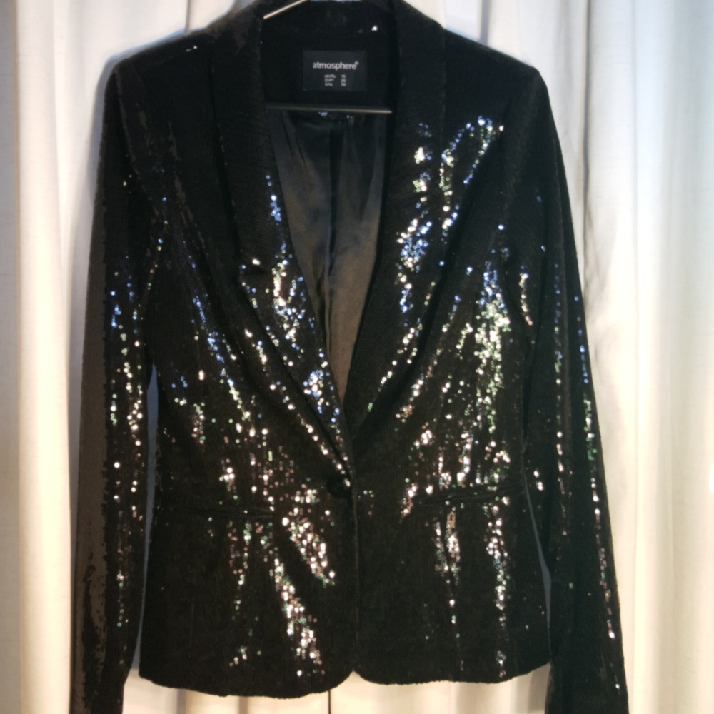 Atmosphere black sequins blazer made in UK